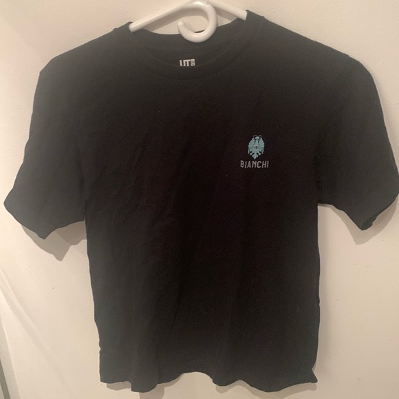 Edoardo Bianci Bicycles Special Edition Uniqlo Black 100% Cotton Tshirt SZ XS - Picture 2 of 6